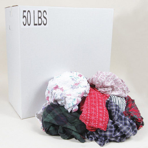 Approved Vendor G303050PC Cleaning Rags, Assorted, Reclaimed, Assorted, 27 in x 24 in, 50 lb Wt, 1 EA