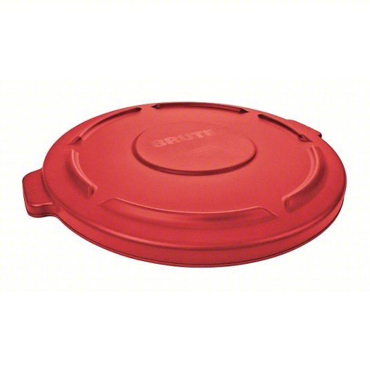 Rubbermaid FG264560RED Trash Can Top BRUTE(R), Round, Flat, For 44 gal Cntnr Cap, Plastic