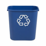 Rubbermaid FG295673BLUE Recycling Wastebasket Container, 7 gal Capacity, 10 1/2 in W, 15 in H, 14 1/2 in D, Plastic, Blue