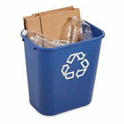 Rubbermaid FG295673BLUE Recycling Wastebasket Container, 7 gal Capacity, 10 1/2 in W, 15 in H, 14 1/2 in D, Plastic, Blue