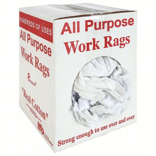Ability One 7920-01-454-1147 Cloth Rag T-Shirt, New, White, Varies, 5 lb Wt
