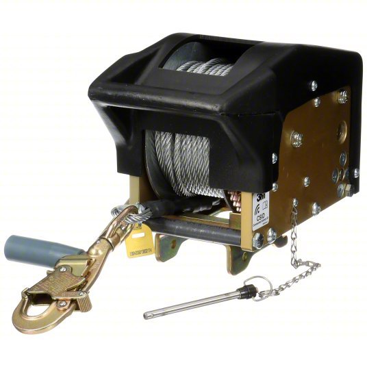 3M DBI-SALA 8102011 Confined Space Winch 350 lb Winch Wt Cap, 90 ft Cable Lg, Stainless Steel, Manual