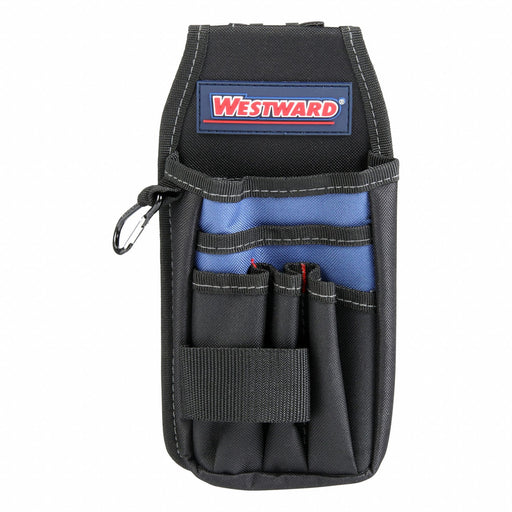 Westward 5MZL9 Tool Pouch, 6 Pockets, Black