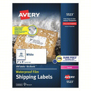 Avery 727825523 Laser Label 5523, White, 2 in Ht, 4 in Wd, 10 Labels per Sheet, 5 Pkg of 500