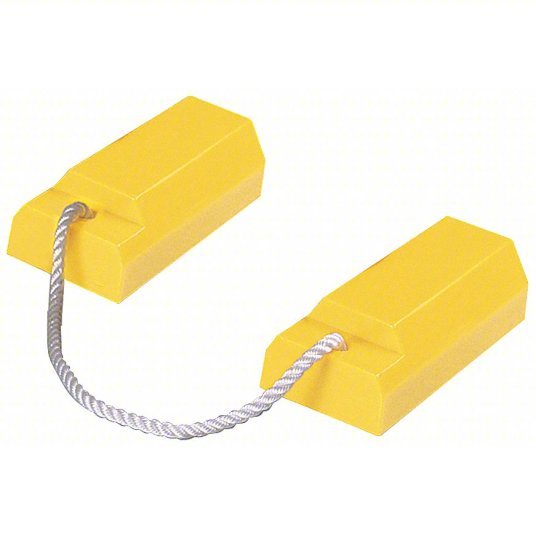 Checkers AC3512-RP-P Wheel Chock Urethane, 20 1/2 in Overall Lg, 4 1/2 in Overall Wd, 6 in Overall Ht, 2 Chocks, 1 PR
