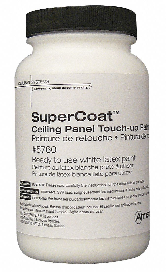 Armstrong 5760 Interior Paint, Ceiling Paint, Interior, Fiber, Water, 8 fl oz Container Size, White, Flat