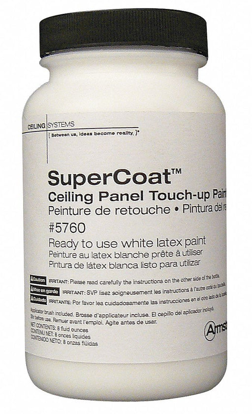 Armstrong 5760 Interior Paint, Ceiling Paint, Interior, Fiber, Water, 8 fl oz Container Size, White, Flat