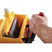 Rubbermaid FG758088YEL Mop Bucket and Wringer Side Press, 8 3/4 gal Capacity, Plastic, Oval