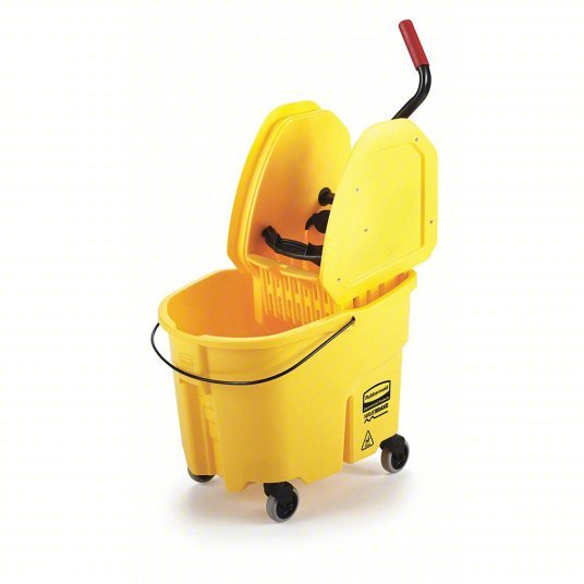 Rubbermaid FG757788YEL Mop Bucket and Wringer Down Press, 8 3/4 gal Capacity, Plastic