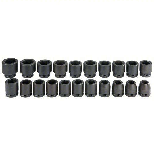 Proto J72103M Impact Socket Set 3/4 in Drive Size, 21 Pieces, 19 to 41 mm Socket Size Range, (21) 6-Point