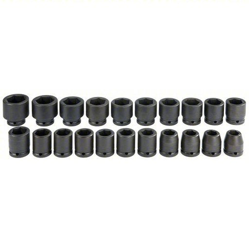 Proto J72103M Impact Socket Set 3/4 in Drive Size, 21 Pieces, 19 to 41 mm Socket Size Range, (21) 6-Point