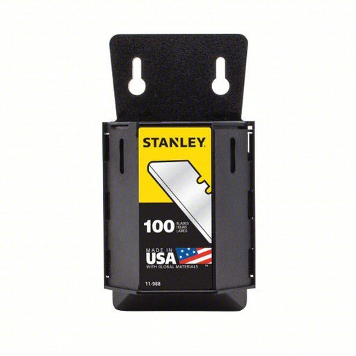 Stanley 11-988 Safety Blade 2 7/32 in Blade Lg, 3/4 in Blade Wd, 0.03125 in Blade Thick, Steel, 100 PK