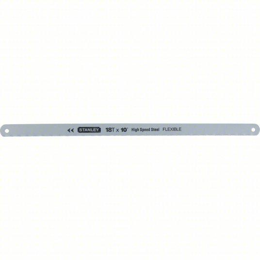 Stanley 15-808A Hacksaw Blade 10 in Blade Lg, Steel, 18, 1/2 in Blade Wd, 0.03125 in Blade Thick