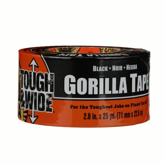Gorilla 106425 Heavy Duty Duct Tape, 2.88 in W x 25 yd L , Black, 1 PK