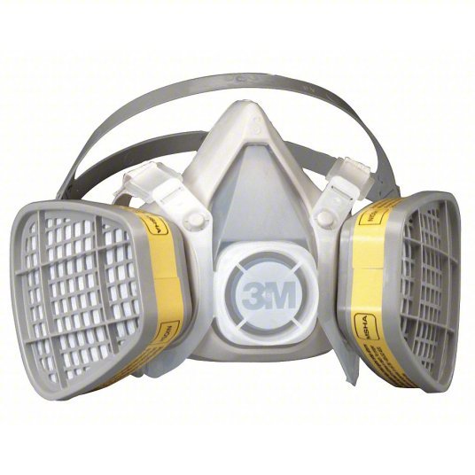 3M 5103 Half Mask Respirator Kit 5000, 2 Cartridges Included, Thermoplastic Elastomer, S Mask Size