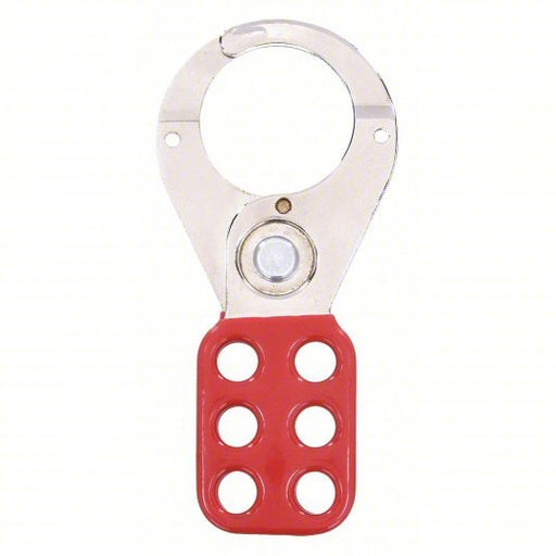 Master Lock 421 Lockout Hasp Std Hasp, 1.5 in Opening Size, Red, 6 Padlocks
