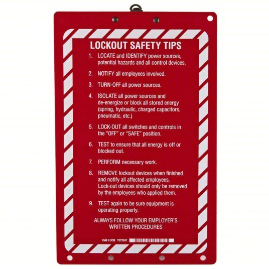 Brady LOCB Lockout Clipboard 30 in Overall Ht, 24 in Overall Wd, English