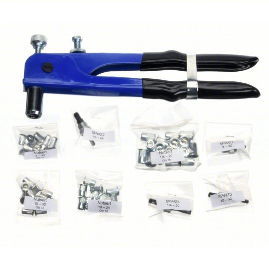 Redwood RW5TUW2 Rivet Nut Tool Kit 54 Pieces, 52 Rivet Nuts, Steel, Plain