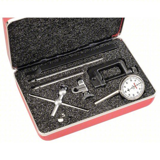 Starrett 196A5Z Back Plunger Dial Indicator Kit 0 in to 0.2 in Range, 0-50-0 Dial Reading, 1 Indicators