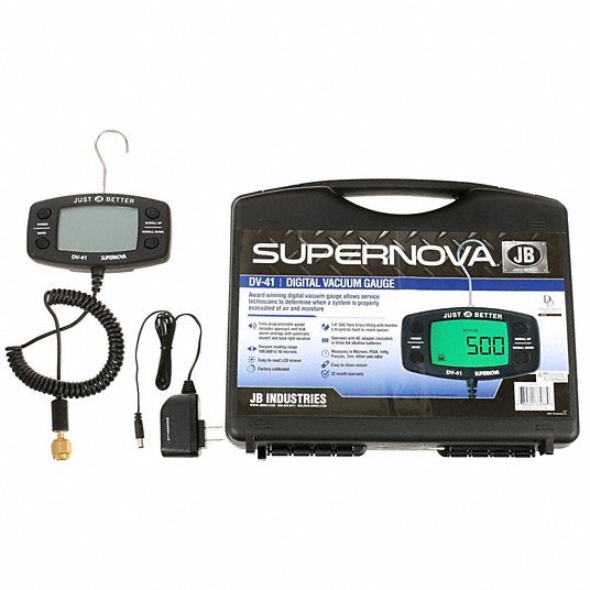 JB DV-41 Micron Gauge Digital, 1/4 in Female SAE, 10 to 200,000 Microns, LCD