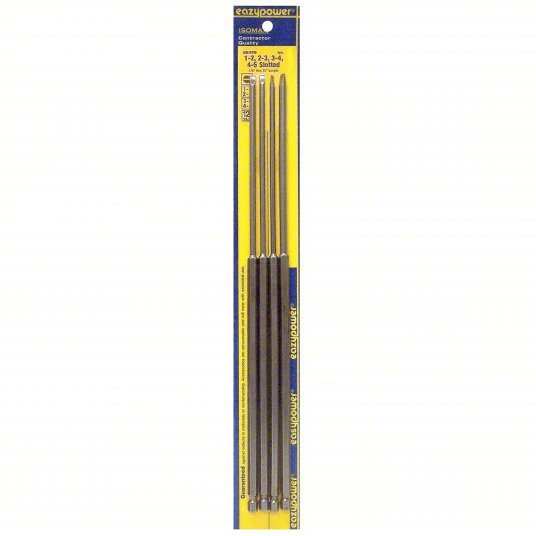 Isomax 88499 Slotted Bit Set, 4 No. of Pieces, 1/4 in Hex Shank Size, Steel