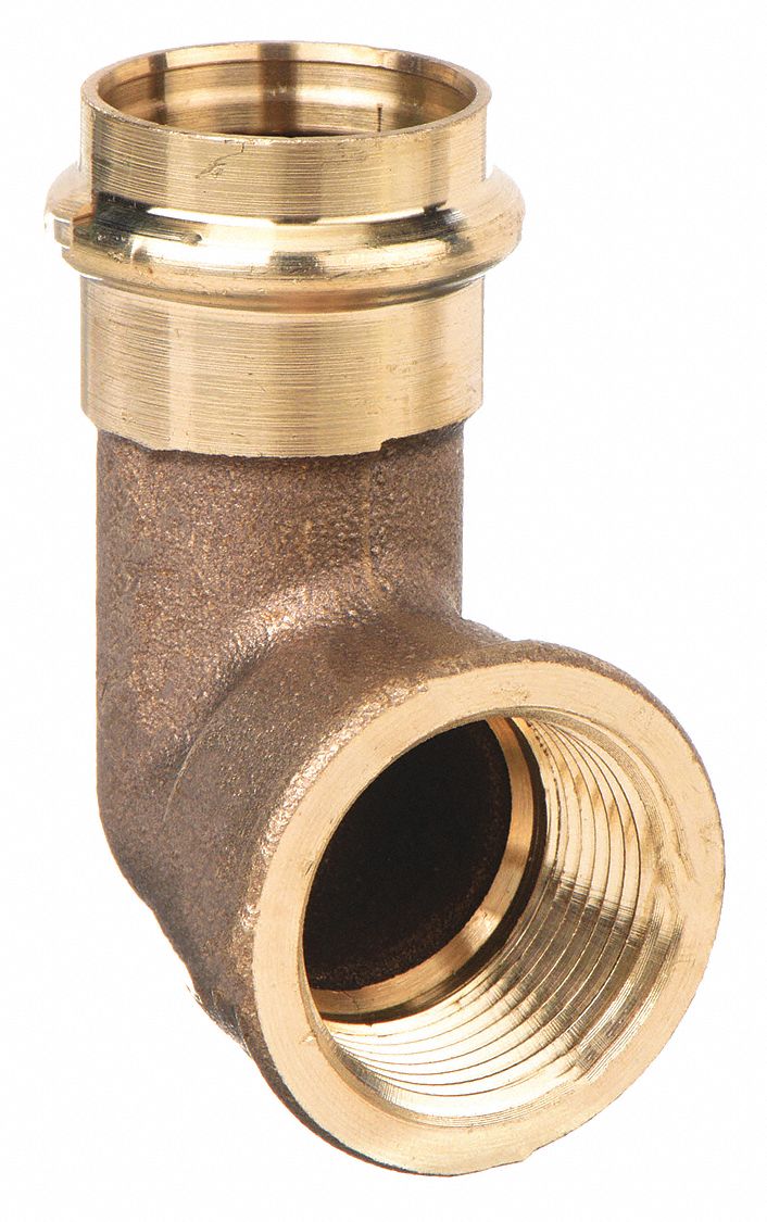 Viega ProPress 79525 Crimp Elbow Fitting, 90° Elbow, 1/2 in CTS x 1/2 in Pipe size, Press-fit x FNPT