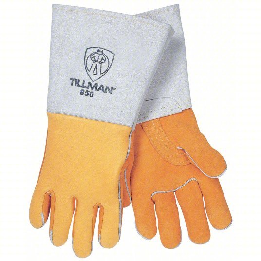 Tillman 850XL Welding Gloves Straight Thumb, Straight Cuff, Premium, Yellow Cowhide, 1 PR
