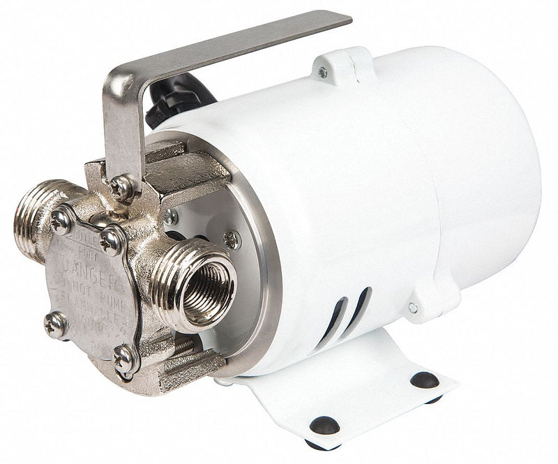 Little Giant 555112 Utility Pump, 115V AC, 1/10 HP, 25 ft Max Head, Nickel-Plated Brass