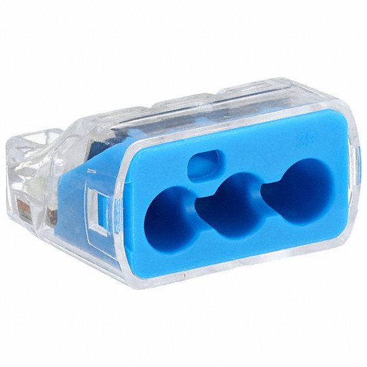 Ideal 30-1039 Push-In Wire Connector In-Sure™ Series, 3 Port, 14 AWG – 10 AWG Solid Wire Size Range, 30 A PK50