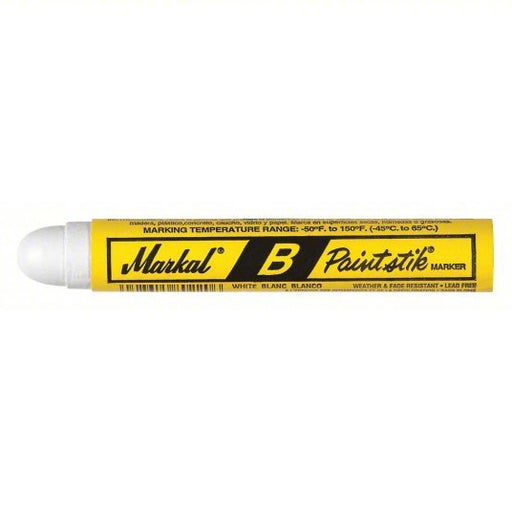 Markal 80220 Paint Crayon Rough Surfaces, 17 mm Tip Wd, White, Wood Holder, 12 PK