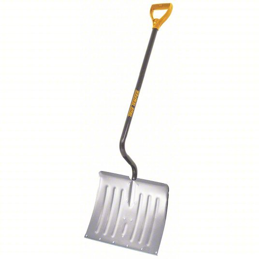 True 1638900 Snow Shovel 18 in Blade Wd, Steel, 39 in Handle Lg, D-Grip, 14 1/2 in Blade Ht