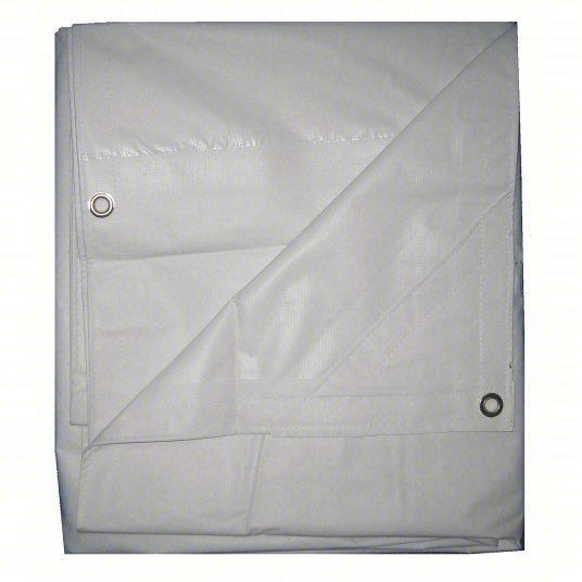 Redwood RW5WTN4 Tarp 29.33 ft Lg, 19 ft Wd, Std Duty, 5.1 mil, Polyethylene, White, 4 oz/sq yd