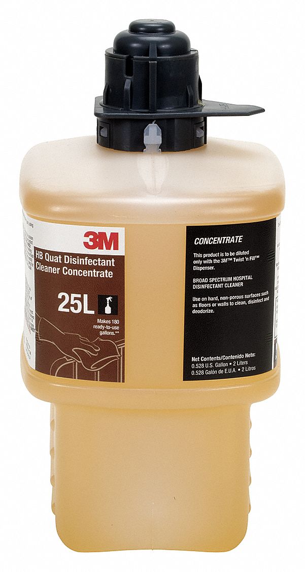 3M 25L HB Quat Disinfecting Cleaner, For Twist 'n Fill Dispenser Series, 2 L, Unscented