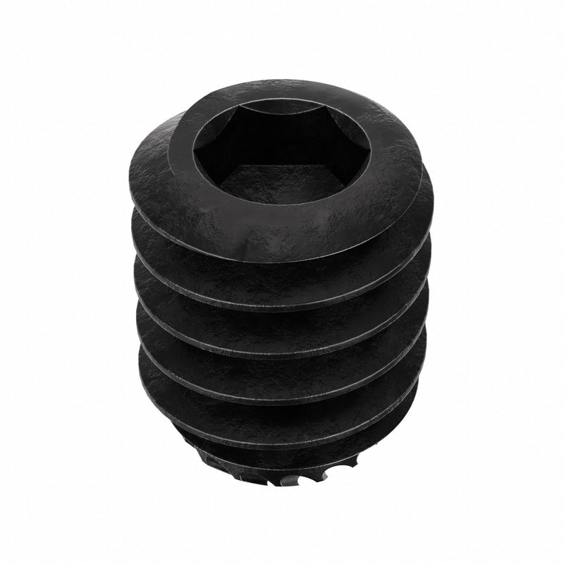 Approved Vendor SSKCIA0250031-100P Socket Set Screw, 1/4"-20,  5/16 in Overall Lg, Knurled Cup pt, Alloy Steel, Black Oxide, 100 PK