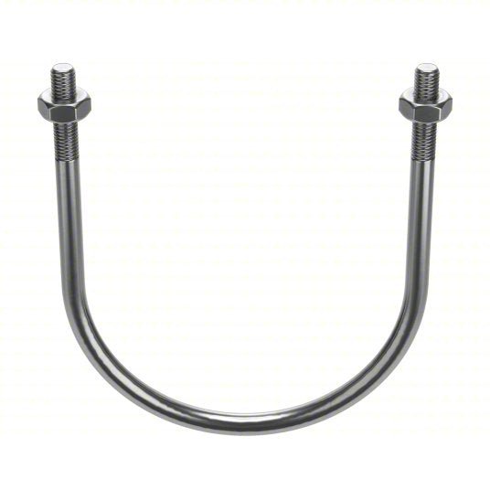 Fabory U17567.050.0600 Standard U-Bolt 1/2"-13 Thread Size, For Pipe Size 6 in, 8 3/8 in Inside Ht, Stainless Steel, Plain