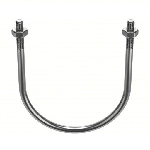Fabory U17567.050.0600 Standard U-Bolt 1/2"-13 Thread Size, For Pipe Size 6 in, 8 3/8 in Inside Ht, Stainless Steel, Plain