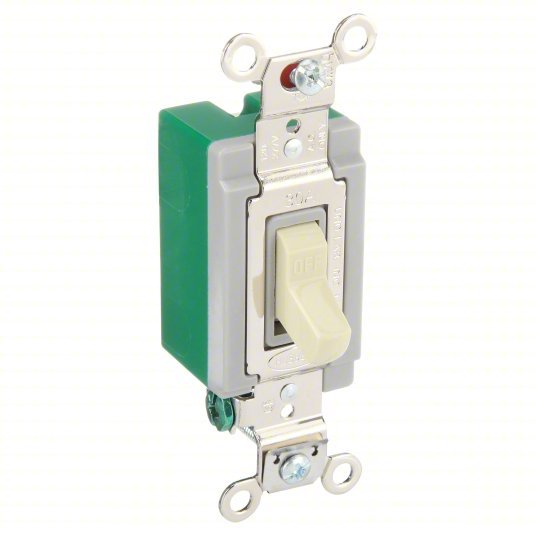 Hubbell HBL3031I Wall Switch Toggle Switch, Single Pole, Ivory, 30 A, Screw Terminals - Redwood.KV5Z809