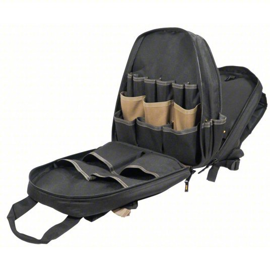 CLC 1134 Tool Backpack 8 Outside Pockets, 36 Inside Pockets, 13 1/4 in Overall Wd, 13 1/4 in Overall Dp
