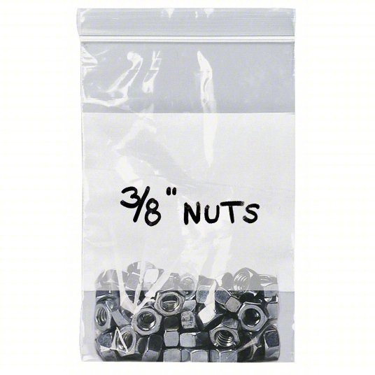 Redwood RW5ZW41 Reclosable Poly Bag 4 mil Thick, 3 in Wd, 5 in Lg, Dispenser Box, 100 PK