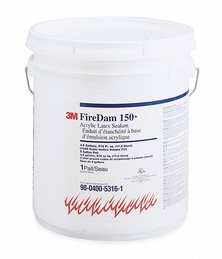 3M Fire Barrier Sealant, Blue, Non-Slump/Elastomeric, 4.5 gal Pail