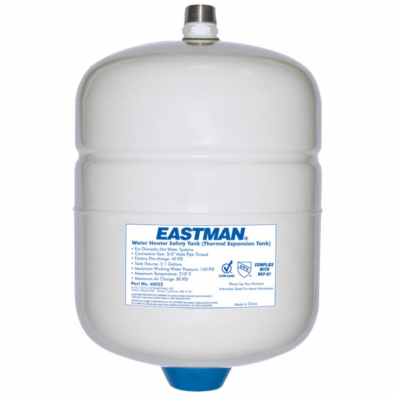 Approved Vendor 60022 Thermal Expansion Tank, 2 gal Tank Capacity, Stainless Steel, 210°F Max. Op Temp