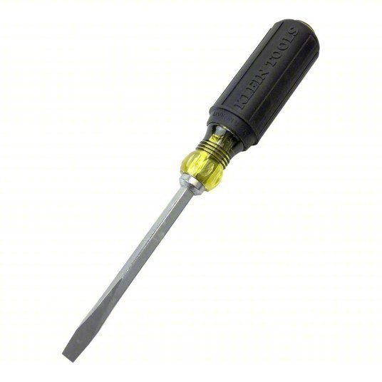Klein 600-4 General Purpose Slotted Screwdriver 1/4 in Tip Size, 8 1/4 in Overall Lg, 4 in Shank Lg