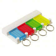 Lucky Line 60540 Key Tag Rack, 1/2 in Ht, 5 in Wd, Blue/Green/Red and Yellow