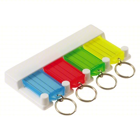 Lucky Line 60540 Key Tag Rack, 1/2 in Ht, 5 in Wd, Blue/Green/Red and Yellow