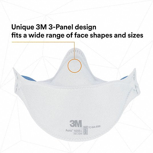 3M 9205+ Disposable Respirator, Universal, N95, PK 240
