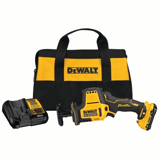 DeWalt DCS312G1 Reciprocating Saw 5/8 in Stroke Lg, 2,800 Max. Strokes per Minute, Straight, Brushless Motor, 12 V