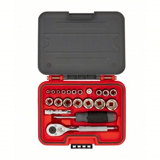 Proto J47122S Socket Set 1/4 in_3/8 in Drive Size, 22 Pieces, 3/16 in to 3/8 in Socket Size Range