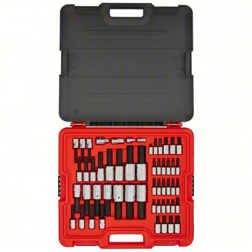 Proto J47354 Hex Bit Set 1/4 in_3/8 in_1/2 in Drive Size, 54 Pieces, 5/8 in to 2 in Range of Tip Sizes