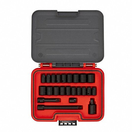 Proto J72323IM Socket Set 3/8 in Drive, 23 Piece, Metric/SAE, 1/4 in to 3/4 in, 7 mm to 17 mm