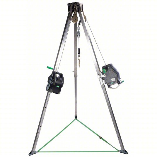 MSA 10163033 Confined Space Kit 5 ft to 8 ft Ht, 3 1/8 ft to 4 7/8 ft Base, 400 lb Wt Capacity, Includes SRL
